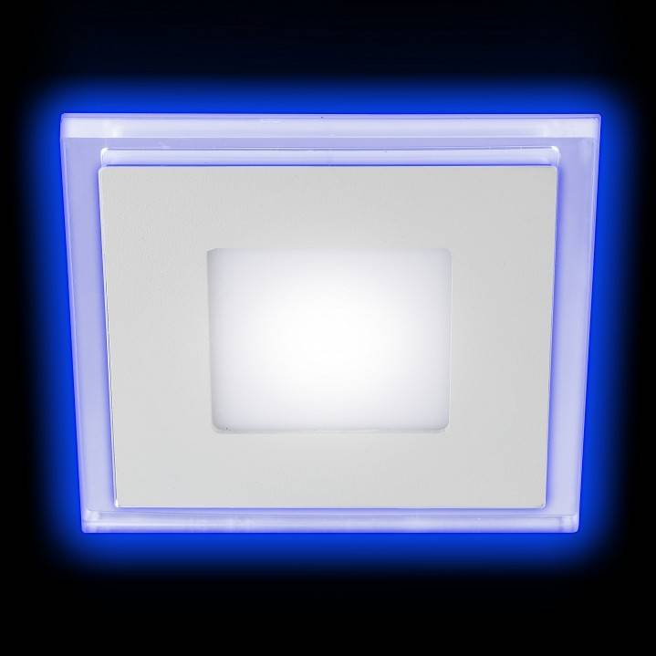 Встраиваемый светильник ЭРА LED 3-9 BL 9 Вт 4000 К с синей подсветкой LED 3-9 BL