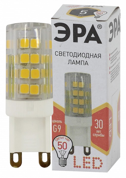 Лампа светодиодная Эра Стандарт LED JCD-5W-CER-827-G9