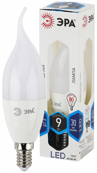 Лампа светодиодная Эра Стандарт LED BXS-9W-840-E14