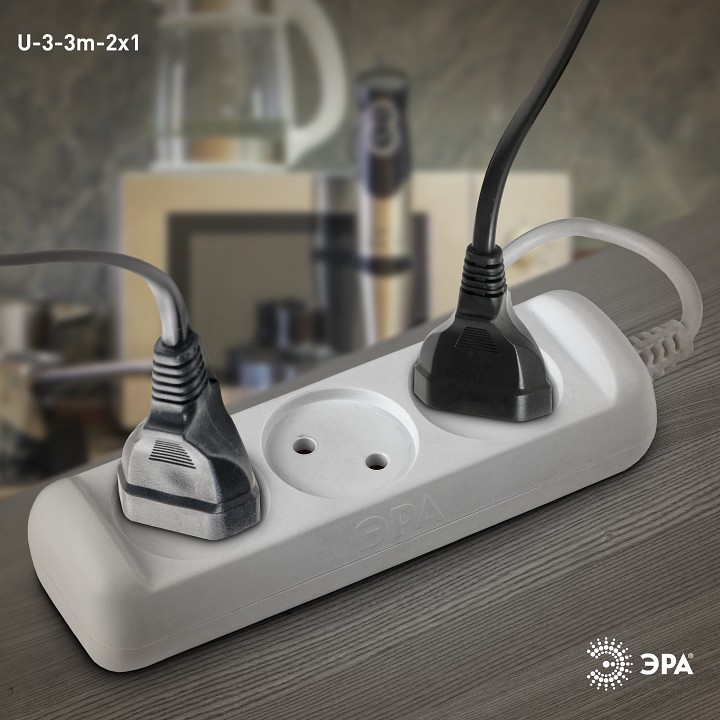 Удлинитель Эра  U-3-3m-2x1
