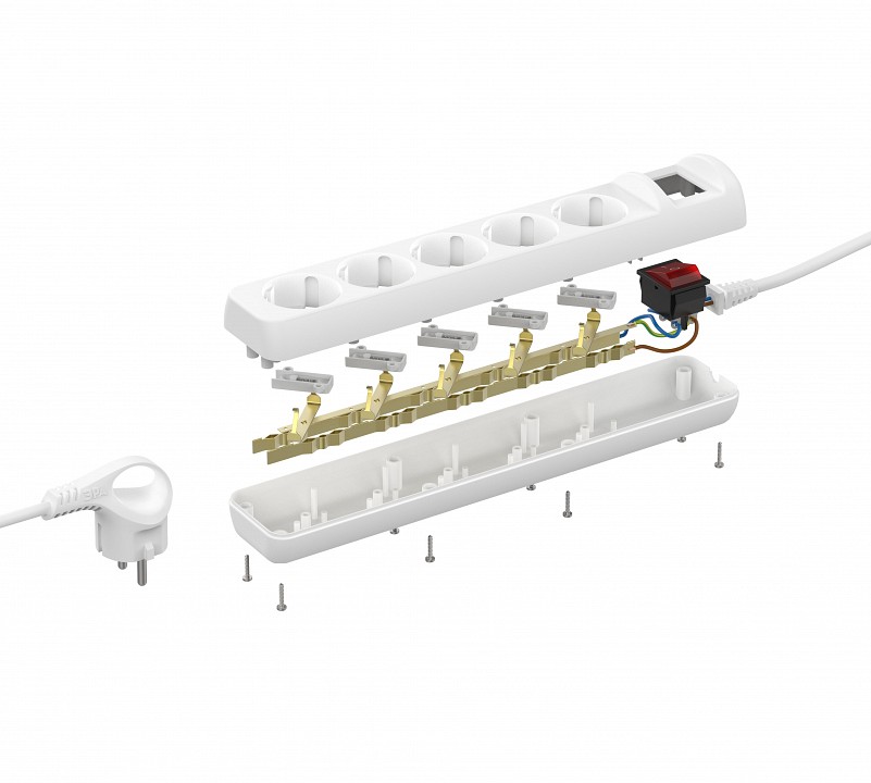 Удлинитель с выключателем Эра  U-5es-3m-3x1