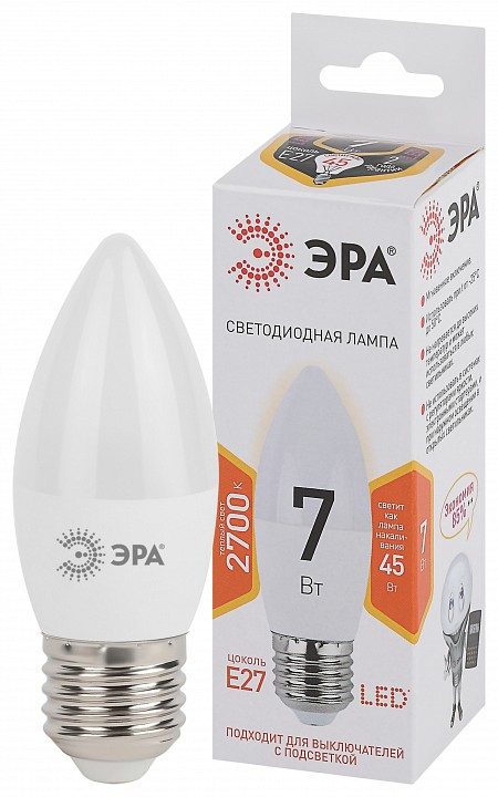 Лампа светодиодная Эра Стандарт LED B35-7W-827-E27