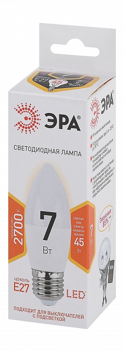 Лампа светодиодная Эра Стандарт LED B35-7W-827-E27