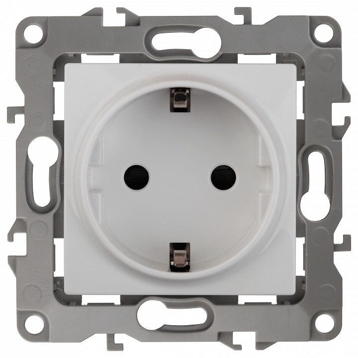 Розетка с заземлением, без рамки Эра Эра 12 12-2111-01