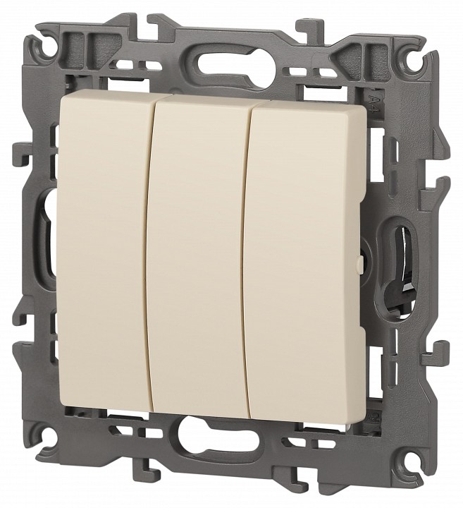 Выключатель трехклавишный без рамки Эра Эра Elegance 14-1107-02