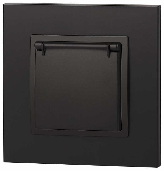 Розетка с заземлением и со шторкой, без рамки с крышкой Эра Эра Elegance 14-2103-05