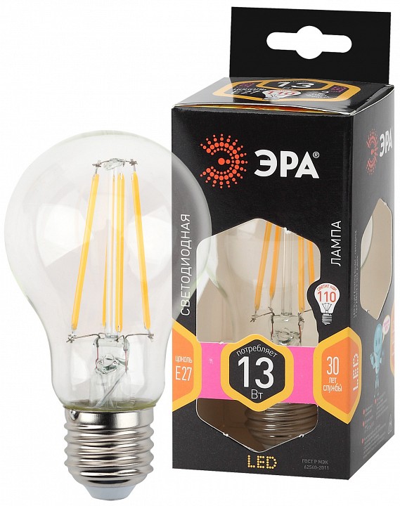 Лампа светодиодная Эра F-LED F-LED A60-13W-827-E27