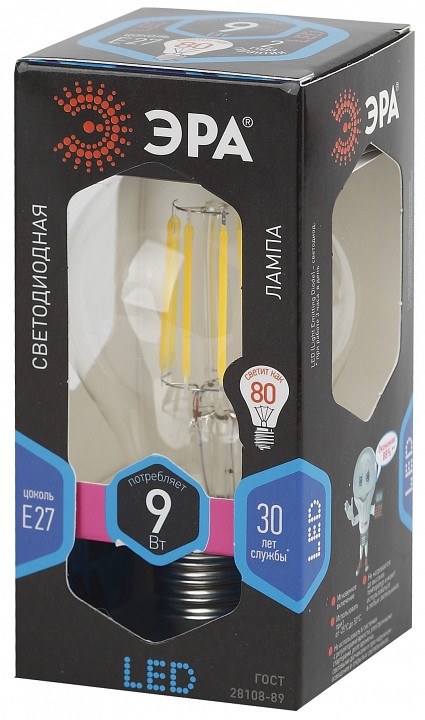 Лампа светодиодная Эра F-LED F-LED A60-9W-840-E27