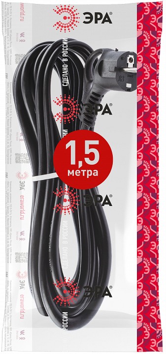 Сетевой провод Эра  U-3x1-1,5m-B