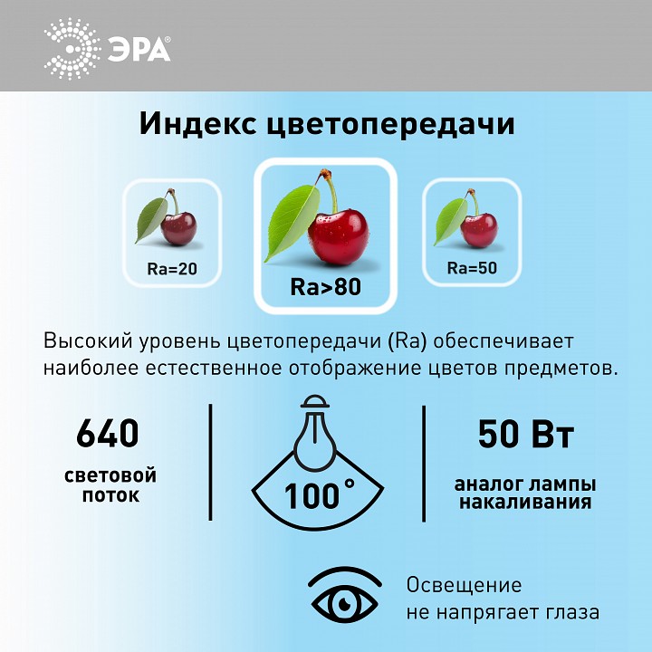 Лампа светодиодная Эра  LED MR16-8W-12V-860-GU5.3