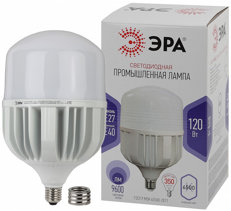 Лампа светодиодная ЭРА Стандарт E27/E40 120 Вт 6500 К LED-POWER-T160-120W-6500-E27/E40