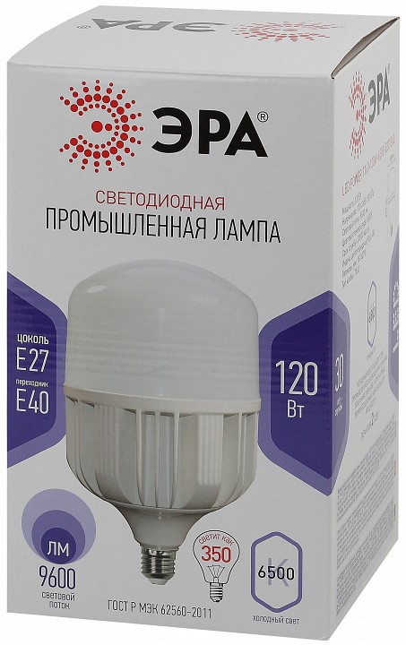Лампа светодиодная ЭРА Стандарт E27/E40 120 Вт 6500 К LED-POWER-T160-120W-6500-E27/E40