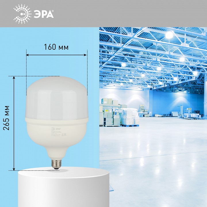 Лампа светодиодная ЭРА Стандарт E27/E40 120 Вт 6500 К LED-POWER-T160-120W-6500-E27/E40