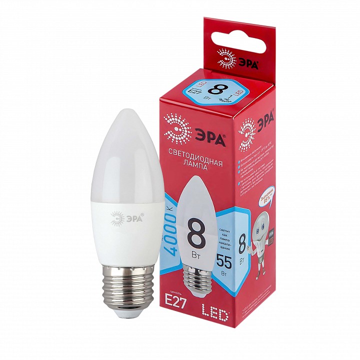 Лампа светодиодная Эра  LED B35-8W-840-E27 R