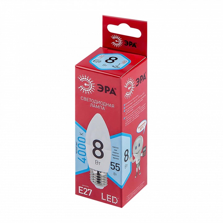 Лампа светодиодная Эра  LED B35-8W-840-E27 R