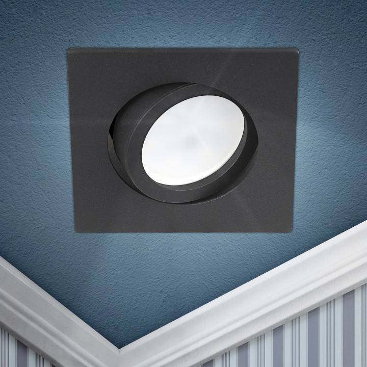 Встраиваемый светильник ЭРА KL87 BK под лампу MR16 GU5.3 черный Б0054353