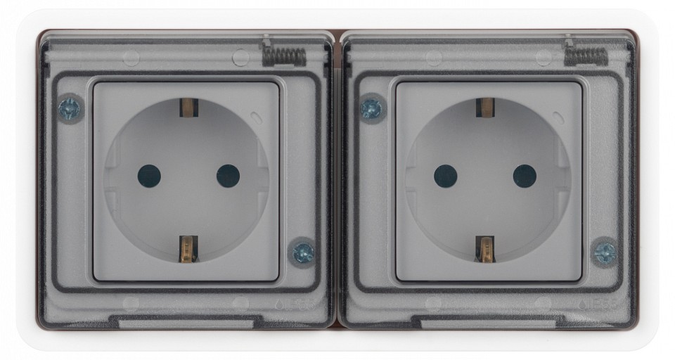 Розетка с заземлением и со шторкой, с крышкой Эра Эра Эксперт 11-2524-01