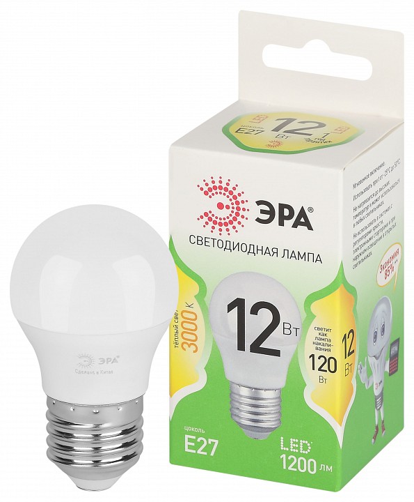 Лампа светодиодная Эра Green Line LED P45-12W-830-E27 GL