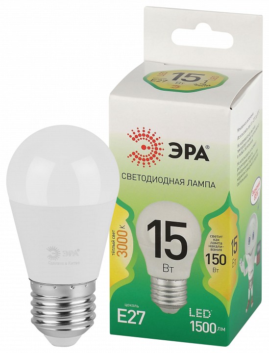 Лампа светодиодная Эра Green Line LED P45-15W-830-E27 GL