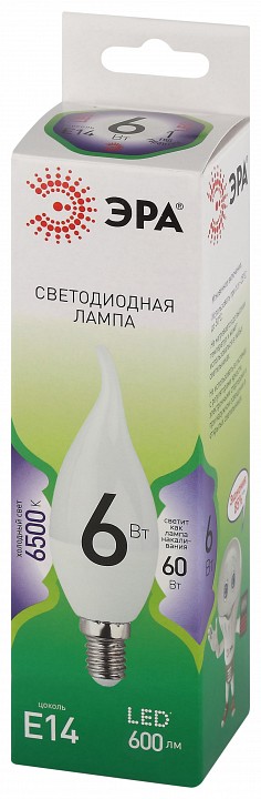 Лампа светодиодная Эра Green Line LED BXS-6W-865-E14 GL