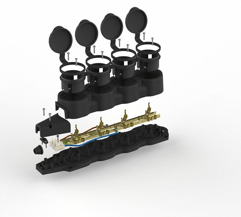 Колодка Эра  KX-4e-B-IP44