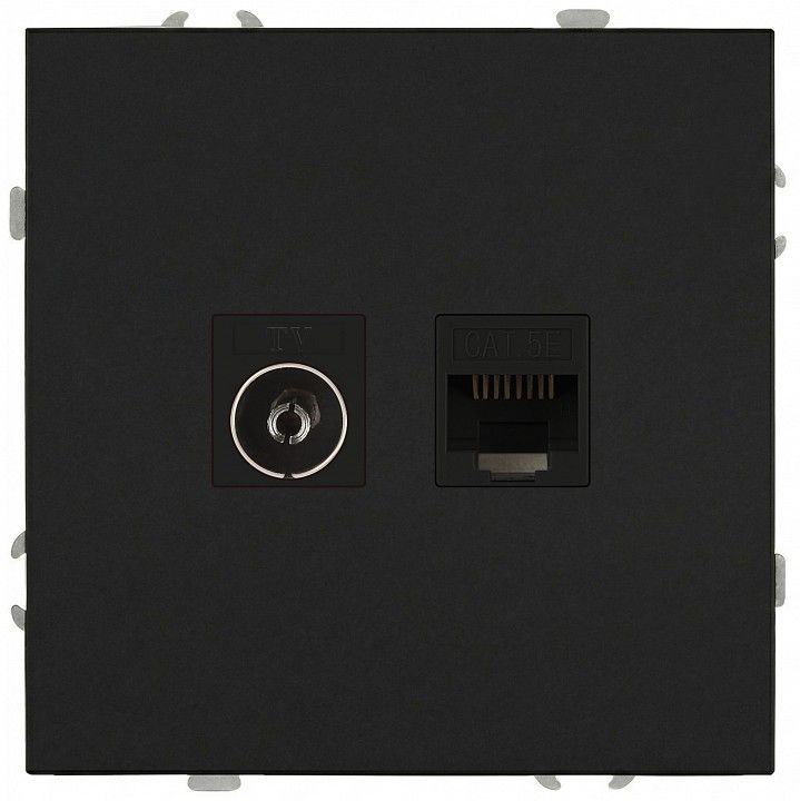 ТВ-розетка и розетка Ethernet RJ-45 без рамки Эра Galaxy Б0070784