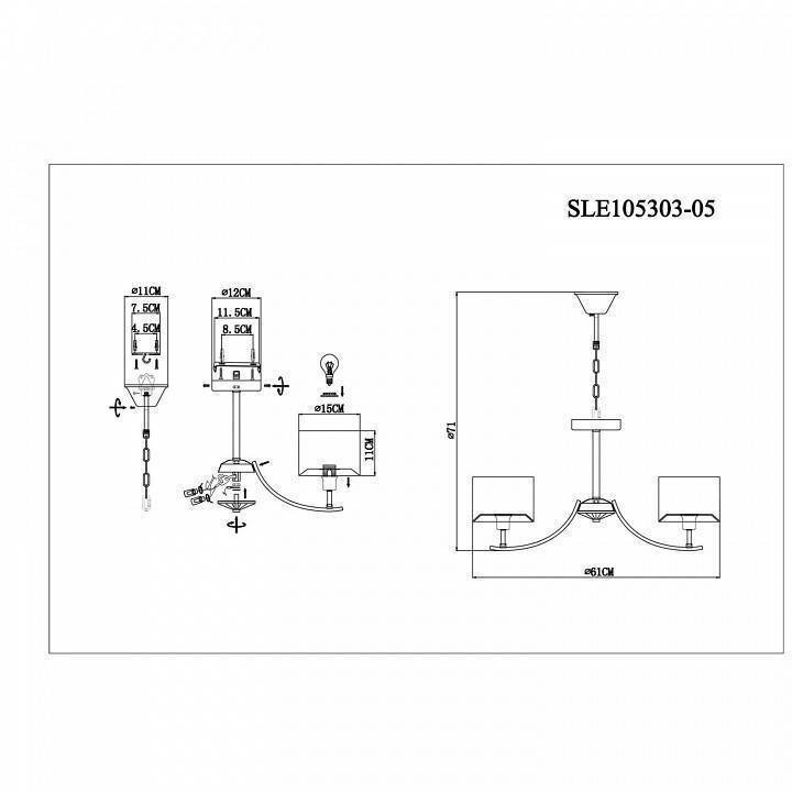 Подвесная люстра EVOLUCE Linda 5xE14 SLE105303-05