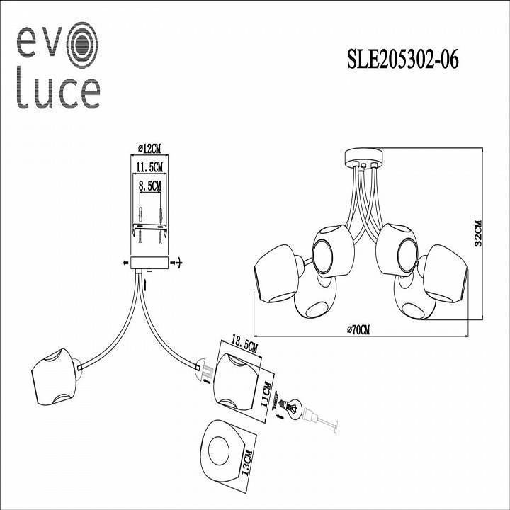 Потолочная люстра EVOLUCE Besano 6 ламп SLE205302-06