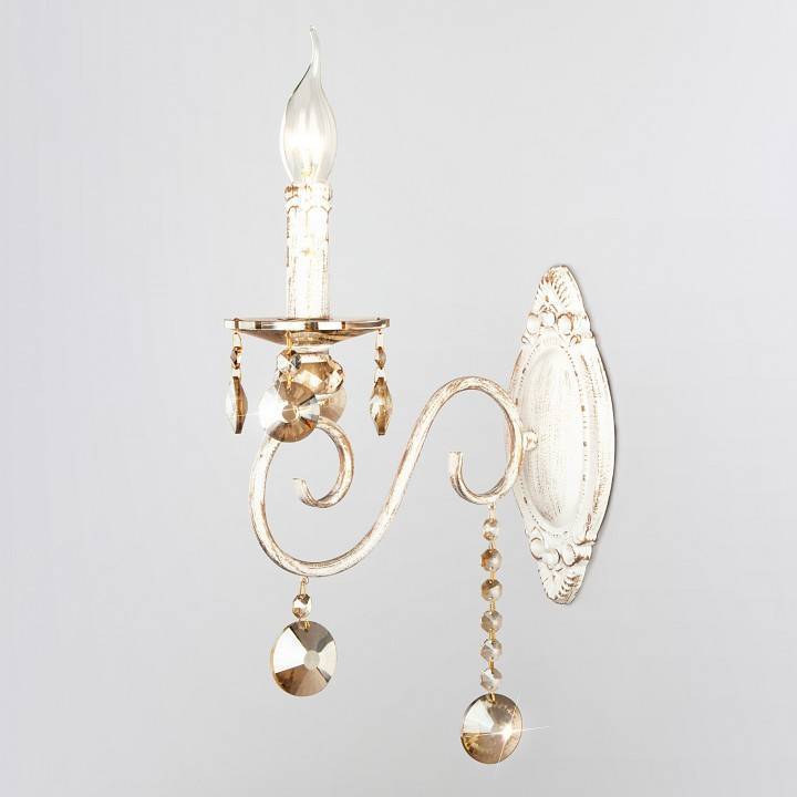 Бра Eurosvet Ravenna белый с золотом тонированный хрусталь Strotskis 10104/1