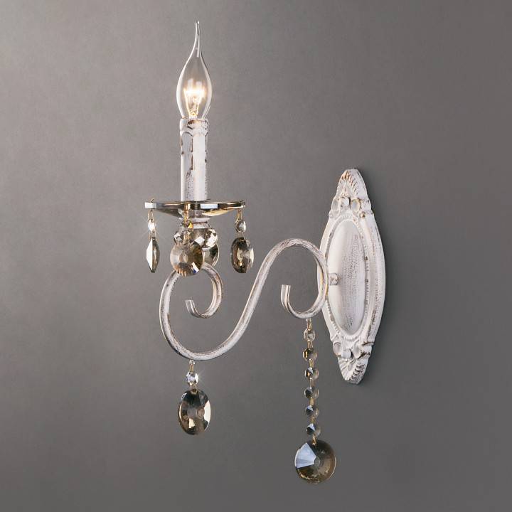 Бра Eurosvet Ravenna белый с золотом тонированный хрусталь Strotskis 10104/1