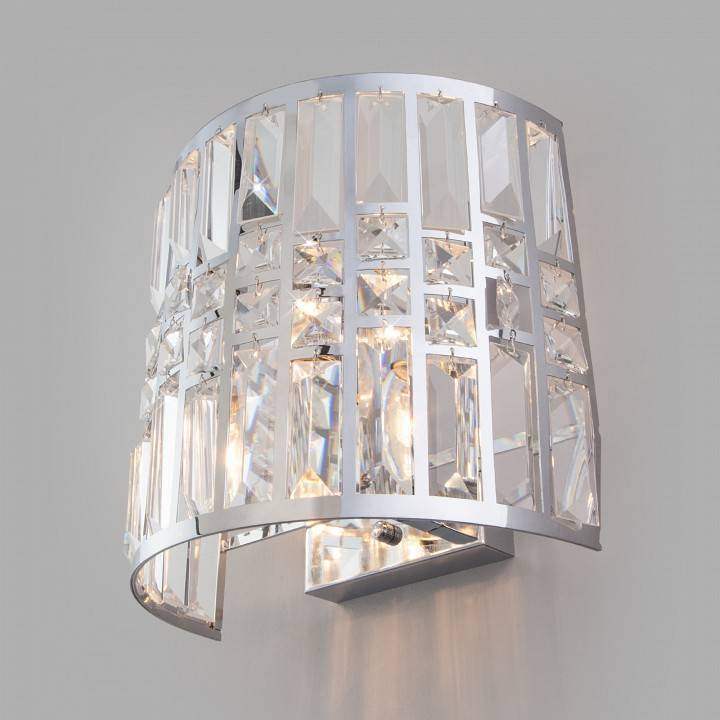Накладной светильник Eurosvet Lory хром/прозрачный хрусталь Strotskis 10116/2