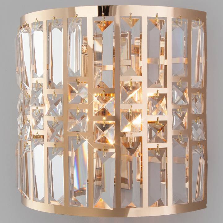 Накладной светильник Eurosvet Lory золото/прозрачный хрусталь Strotskis 10116/2