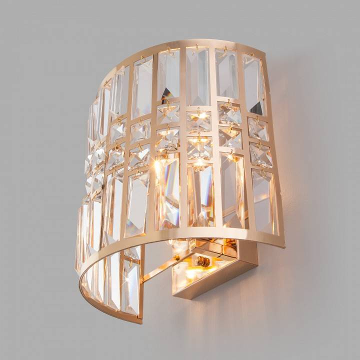 Накладной светильник Eurosvet Lory золото/прозрачный хрусталь Strotskis 10116/2