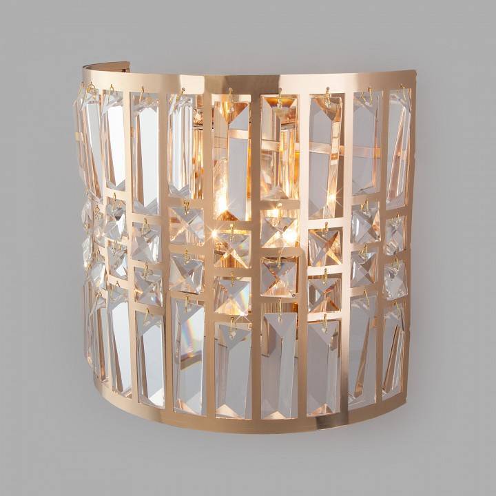 Накладной светильник Eurosvet Lory золото/прозрачный хрусталь Strotskis 10116/2