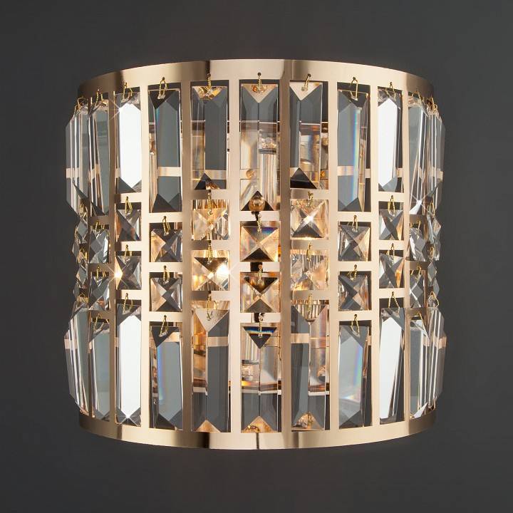 Накладной светильник Eurosvet Lory золото/прозрачный хрусталь Strotskis 10116/2