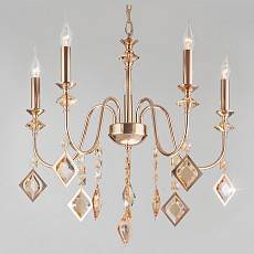 Подвесная люстра Eurosvet Telao 10120/5 золото тонированный хрусталь Strotskis Smart (10110/5) 10120/5