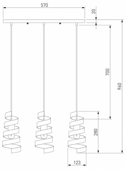 Подвесной светильник Eurosvet Storm белый 50058/3