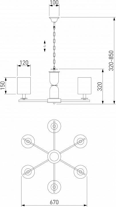 Подвесная люстра Eurosvet Caprera a063858