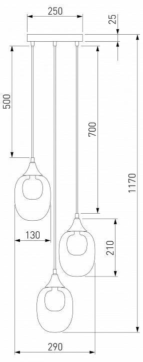 Подвесной светильник Eurosvet Spritz 70216/3 латунь