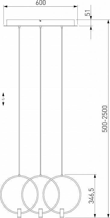 Подвесной светильник Eurosvet Layla 50257/3 LED черный/ латунь