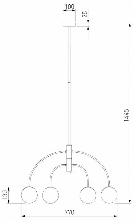 Люстра на штанге Eurosvet Cenacolo 30179/4 черный