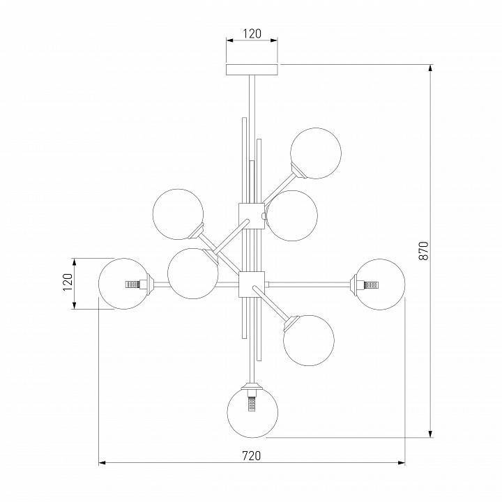 Люстра на штанге Eurosvet Volver 50383 черный Smart 50383