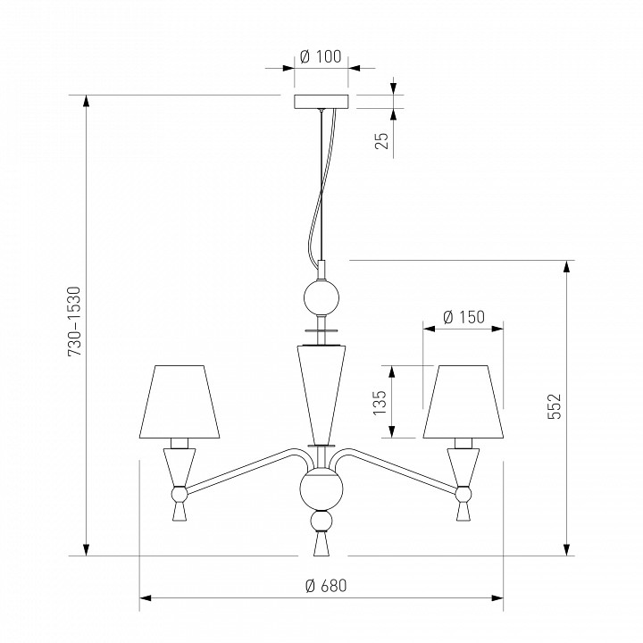 Подвесная люстра Eurosvet Teja 101014/6