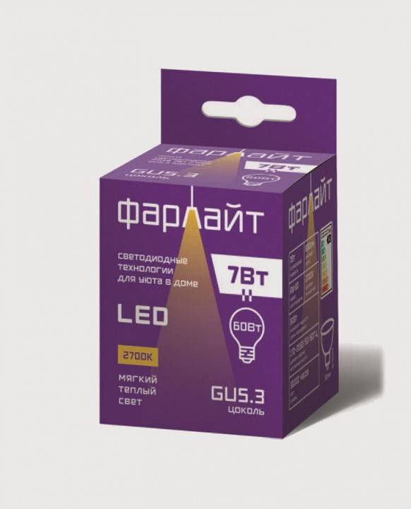 Лампа светодиодная Farlight MR16 GU5.3 7 Вт 2700 K FAR000009