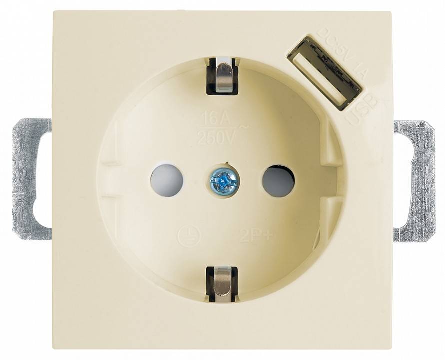 Розетка с заземлением и с шторками и USB, без рамки Stekker PST16-9111 39329