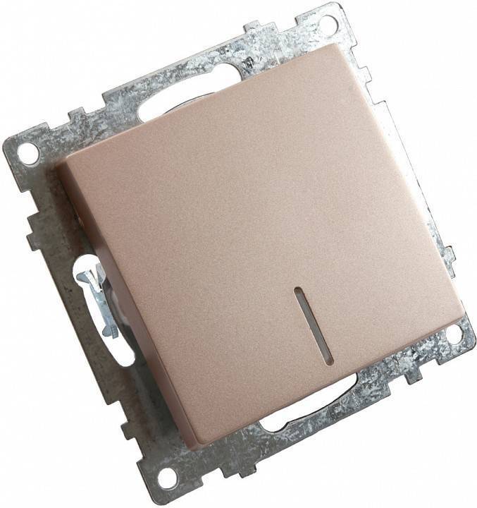 Выключатель одноклавишный с подсветкой без рамки Stekker Катрин 39591