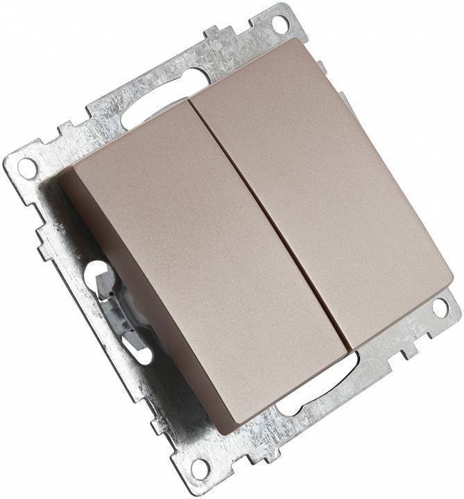 Выключатель двухклавишный без рамки Stekker Катрин 39592