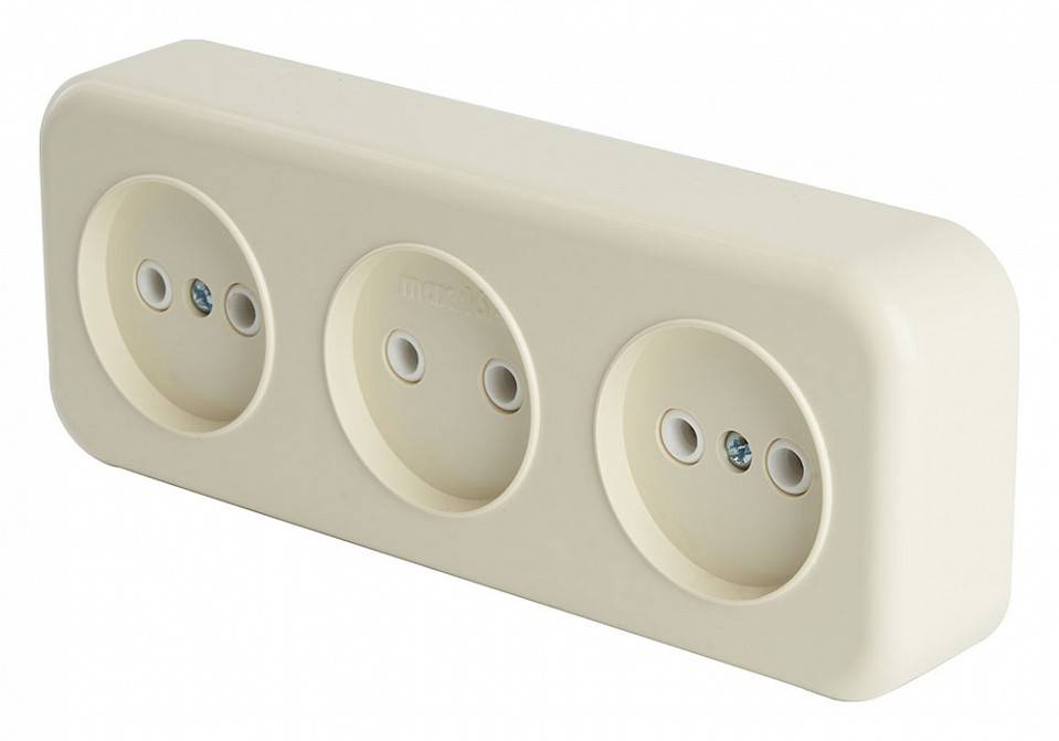 Розетка без заземления Stekker Брест накладная сосна 49055