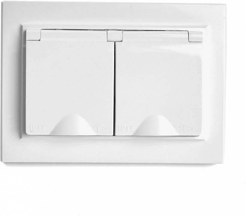 Розетка двойная с заземлением, без рамки Stekker Эрна 49139