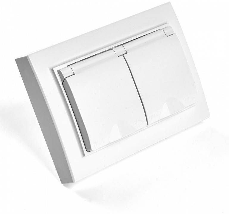 Розетка двойная с заземлением, без рамки Stekker Эрна 49139